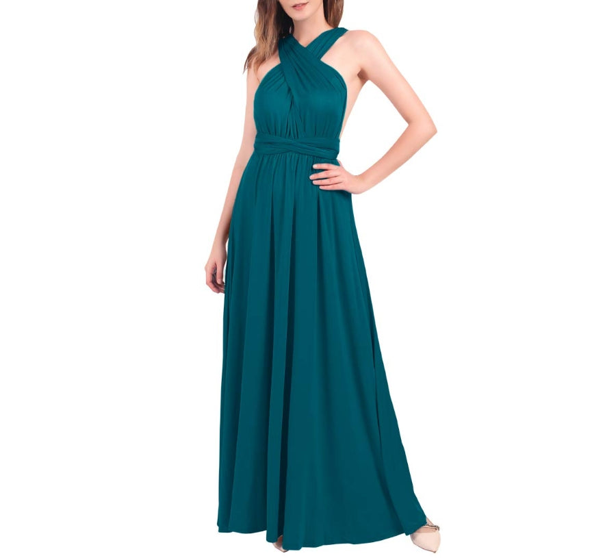 Long Prom Dress Multi-Way Wrap Convertible Infinity Formal Wedding Party Maxi Gown